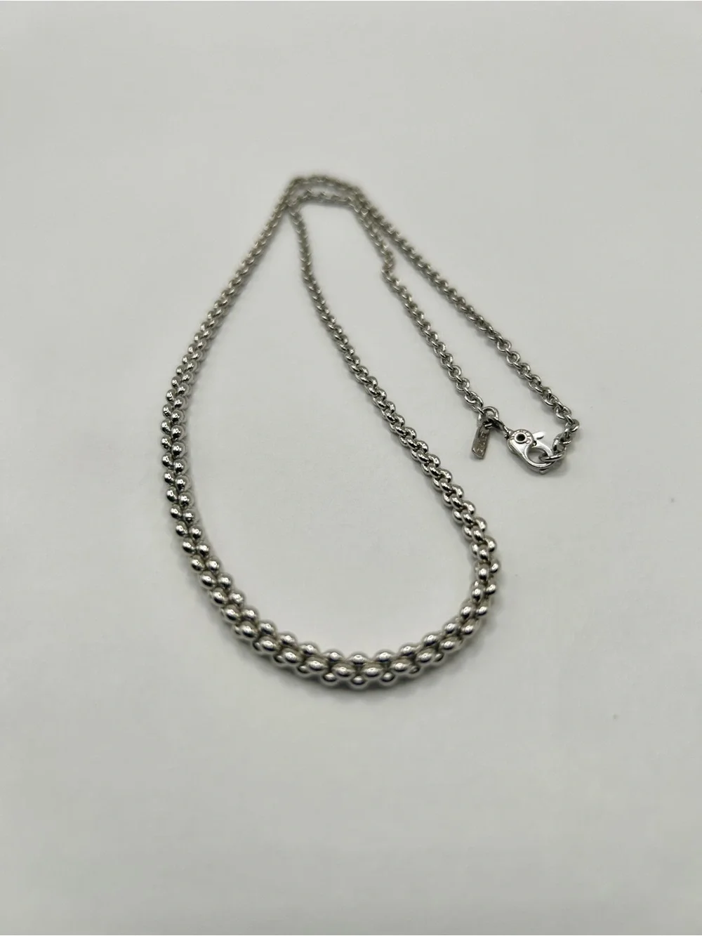 Monet Silver-Tone Double Beaded Chain Necklace - Women Jewelry